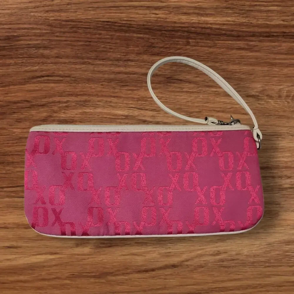 Vintage Y2K XOXO‎ Pink Wristlet Bag Logo Preppy Coquette Mall Goth Retro Kawaii